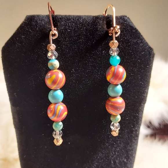 Handmade crystal earrings - Picture 3 of 3